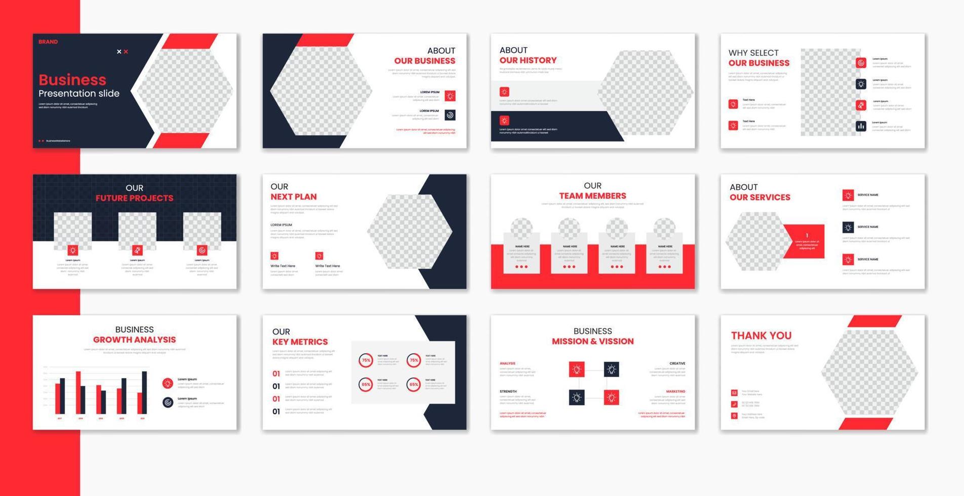 Corporate template presentation design and page layout design, business presentation slideshow for brochure, company profile, website report, finance vector