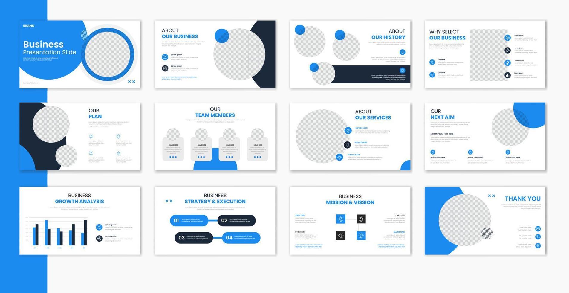 Corporate template presentation design and page layout design, business presentation slideshow for brochure, company profile, website report, finance vector