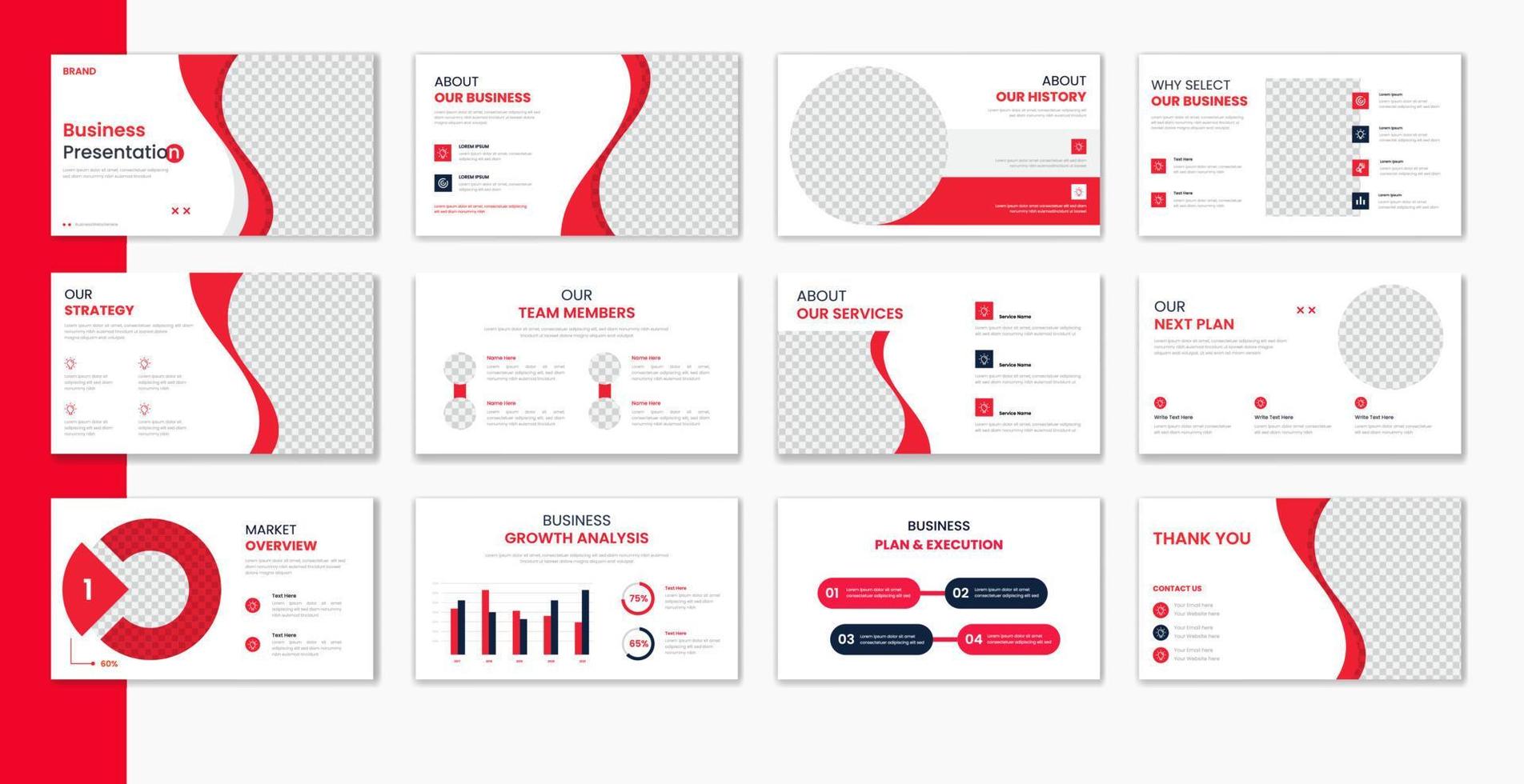 Corporate template presentation design and page layout design, business presentation slideshow for brochure, company profile, website report, finance vector