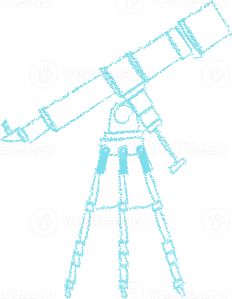 azul telescópio giz linha arte png