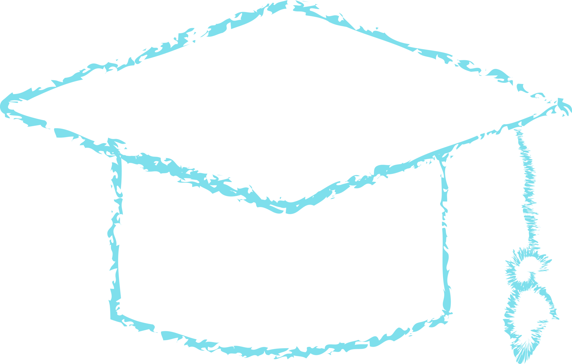 Blue graduation cap chalk line art 21819887 PNG