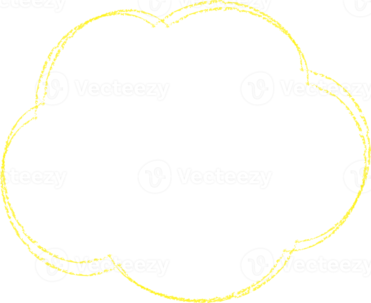 Yellow cloud chalk line art png