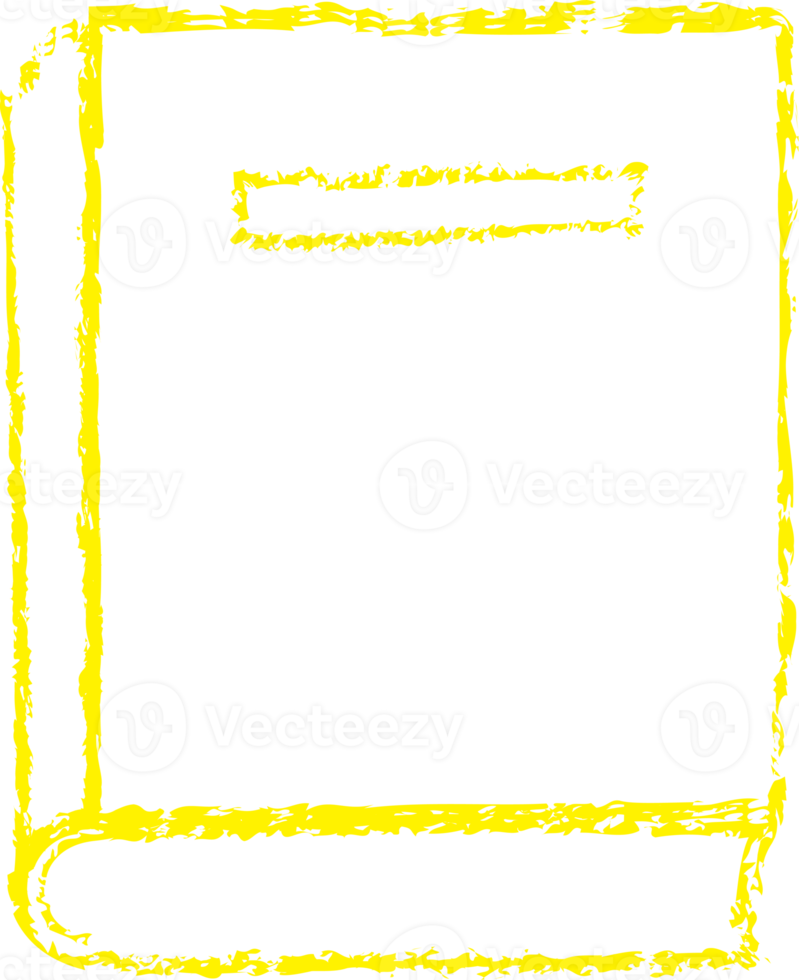 Yellow book chalk line art png