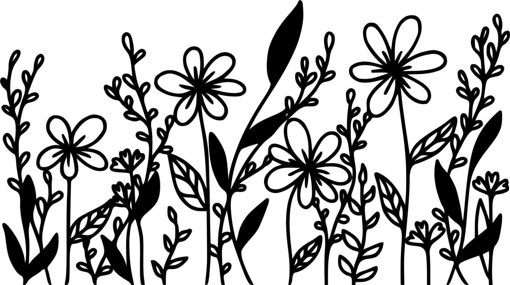 Doodle flower drawing vector