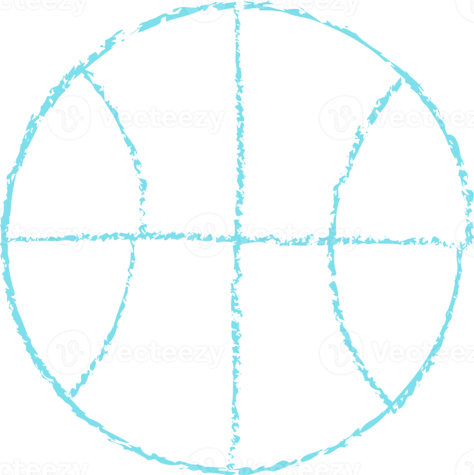 Blue basketball chalk line art png