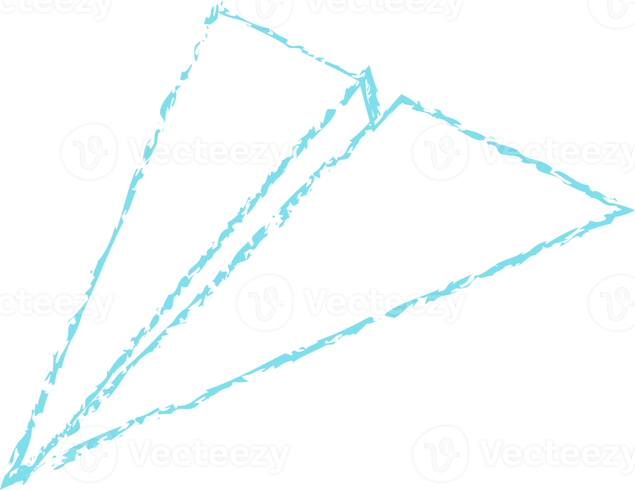 Blue paper plane chalk line art png