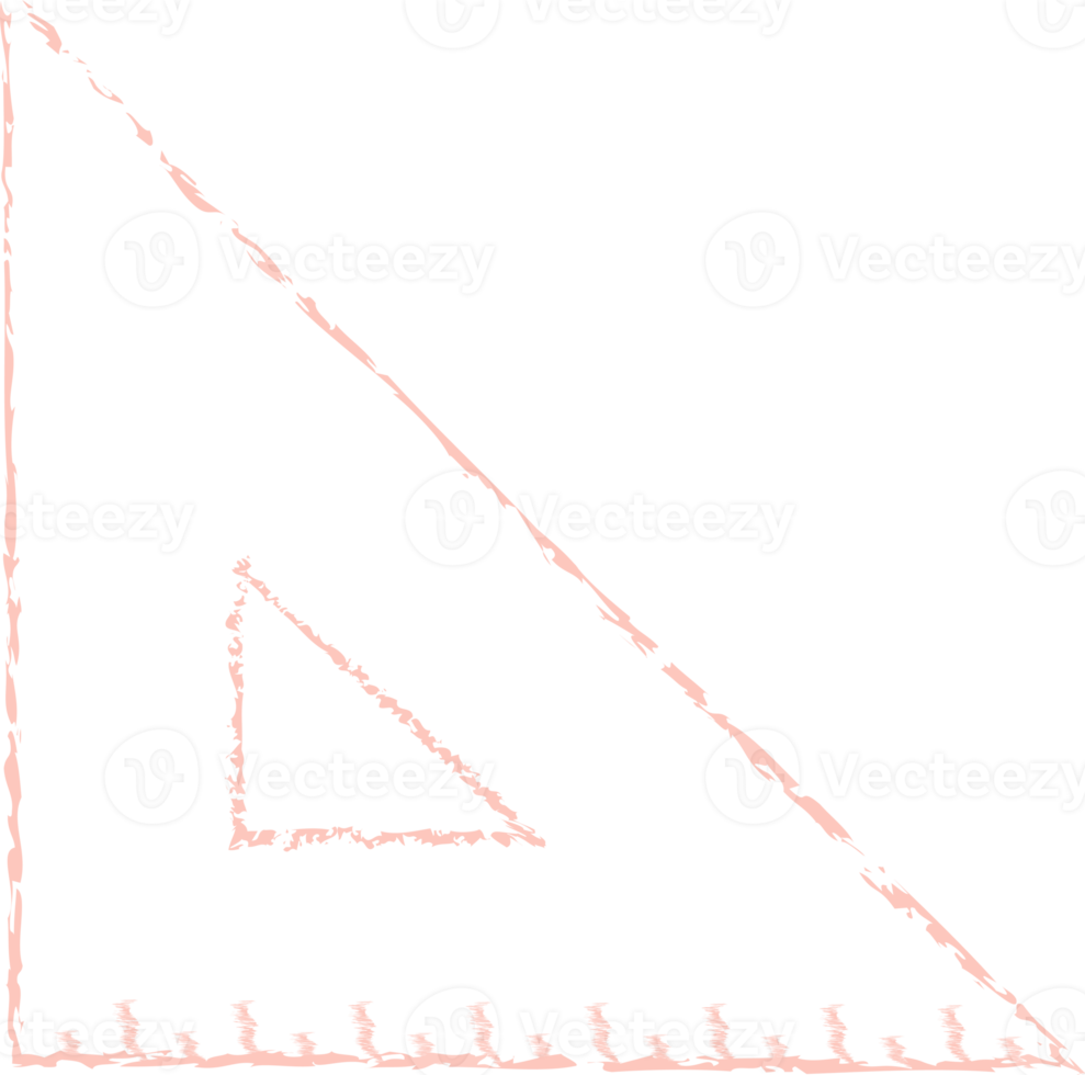 Pink set square chalk line art png