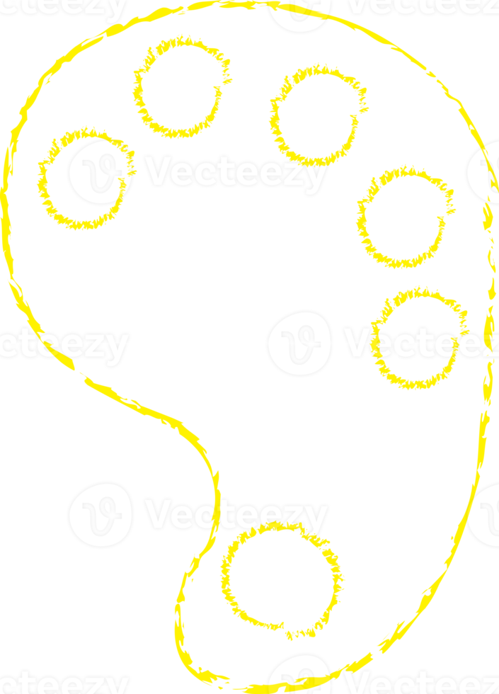 Yellow palette chalk line art png