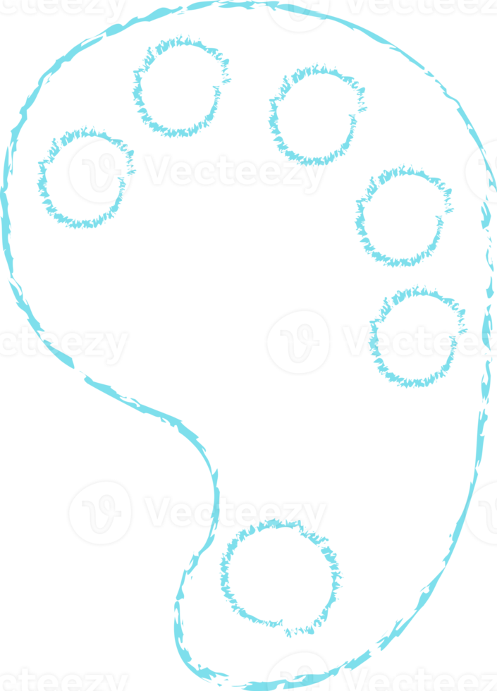 blå palett krita linje konst png