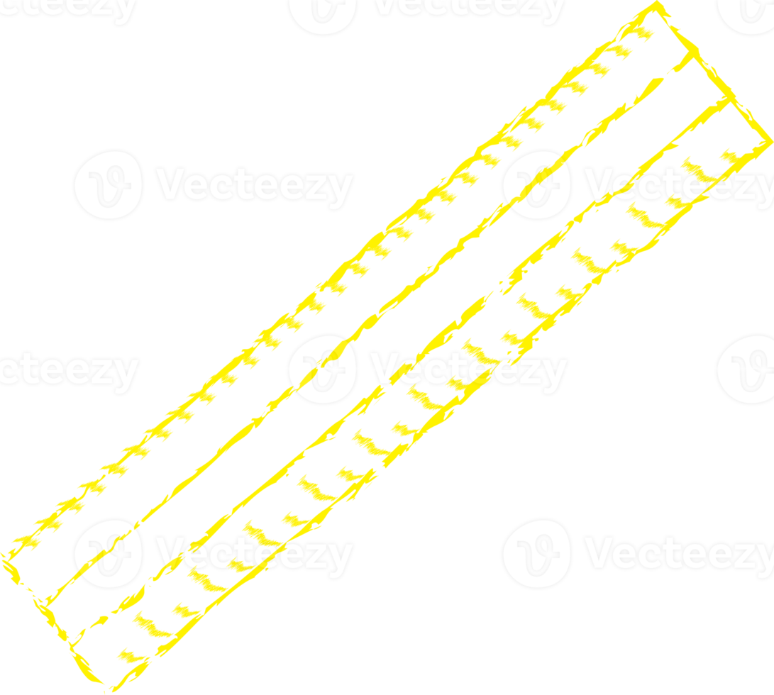 Yellow ruler chalk line art png