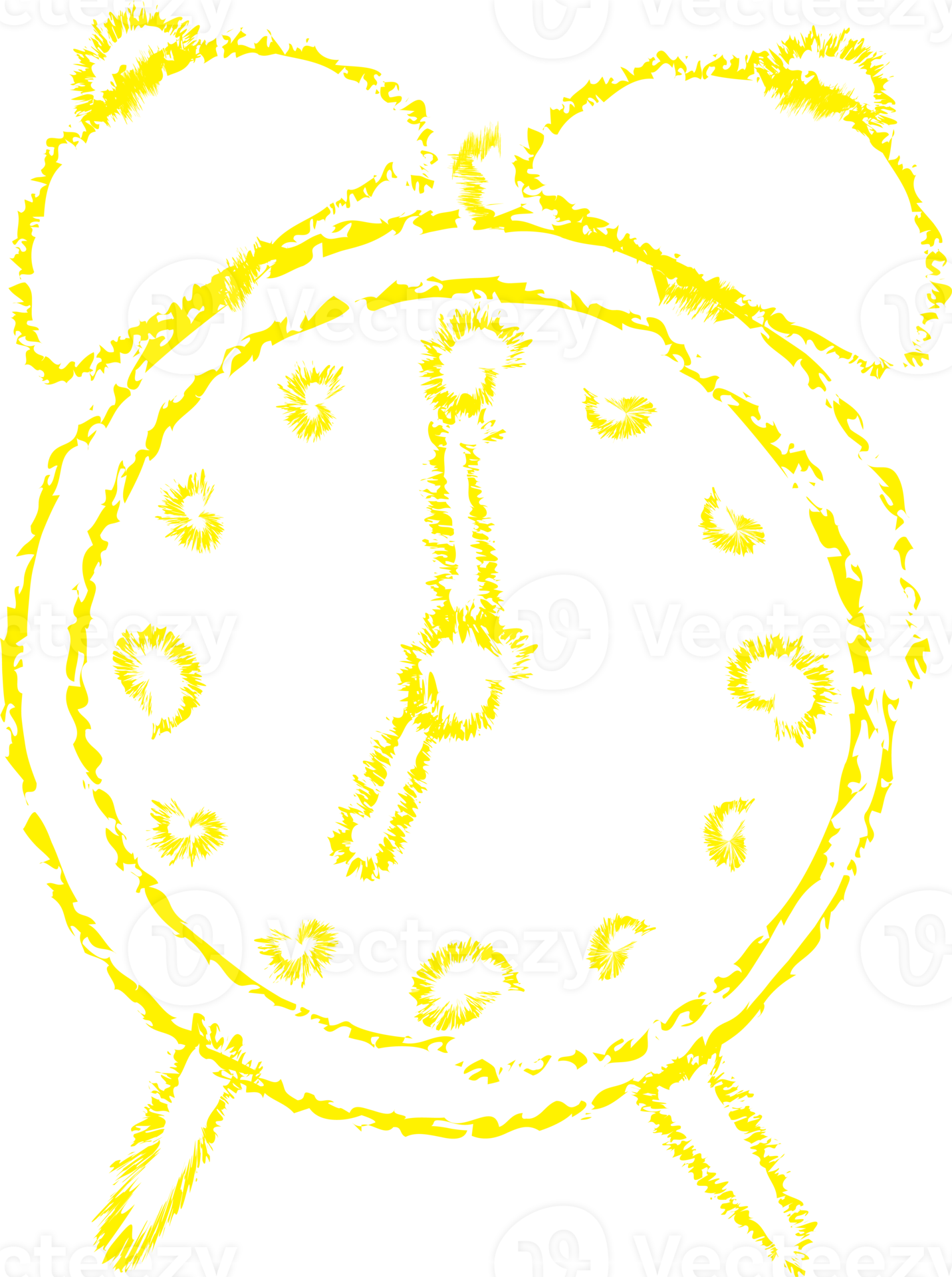 Yellow clock chalk line art 21820128 PNG