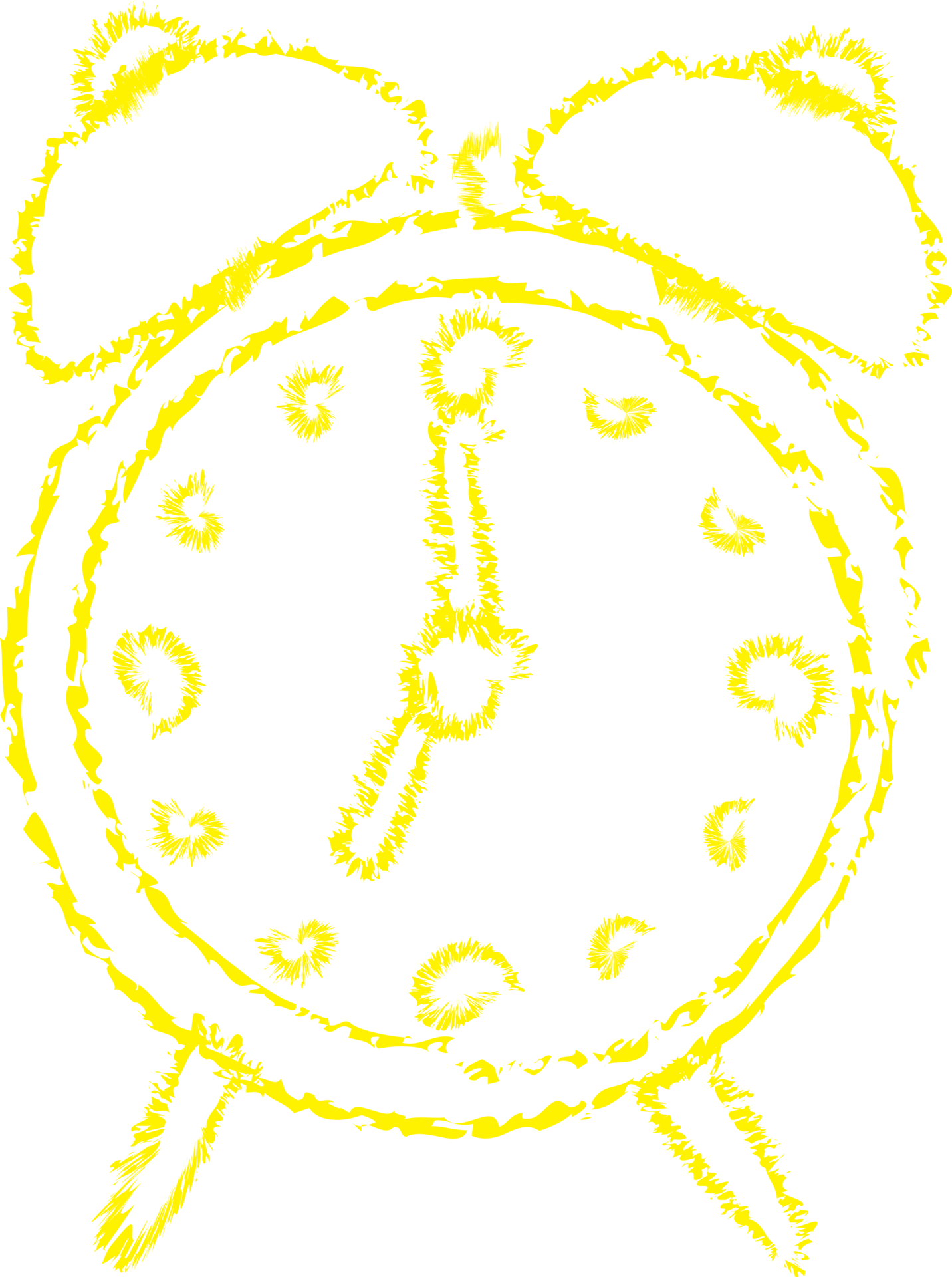 Yellow clock chalk line art 21820128 PNG