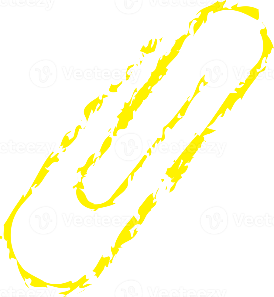 Yellow paper clip chalk line art 21820129 PNG
