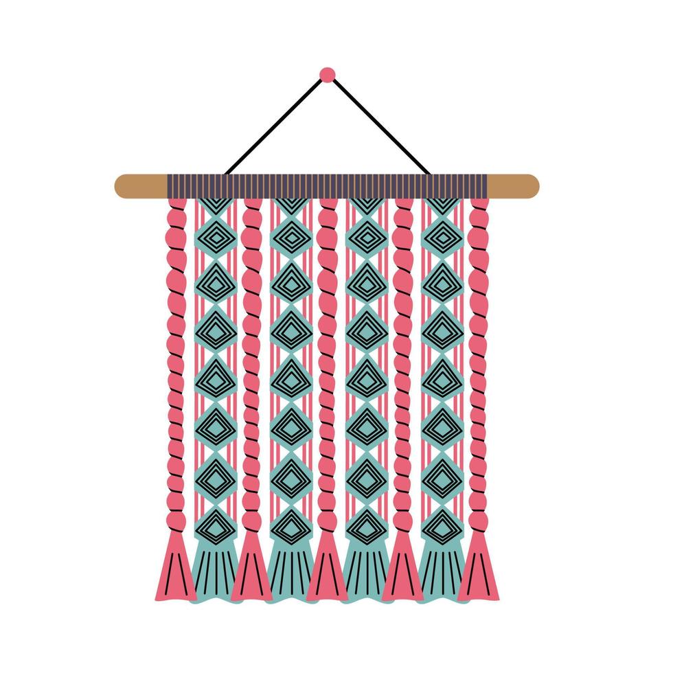 Macrame Wall Hanging Home Decoration vector