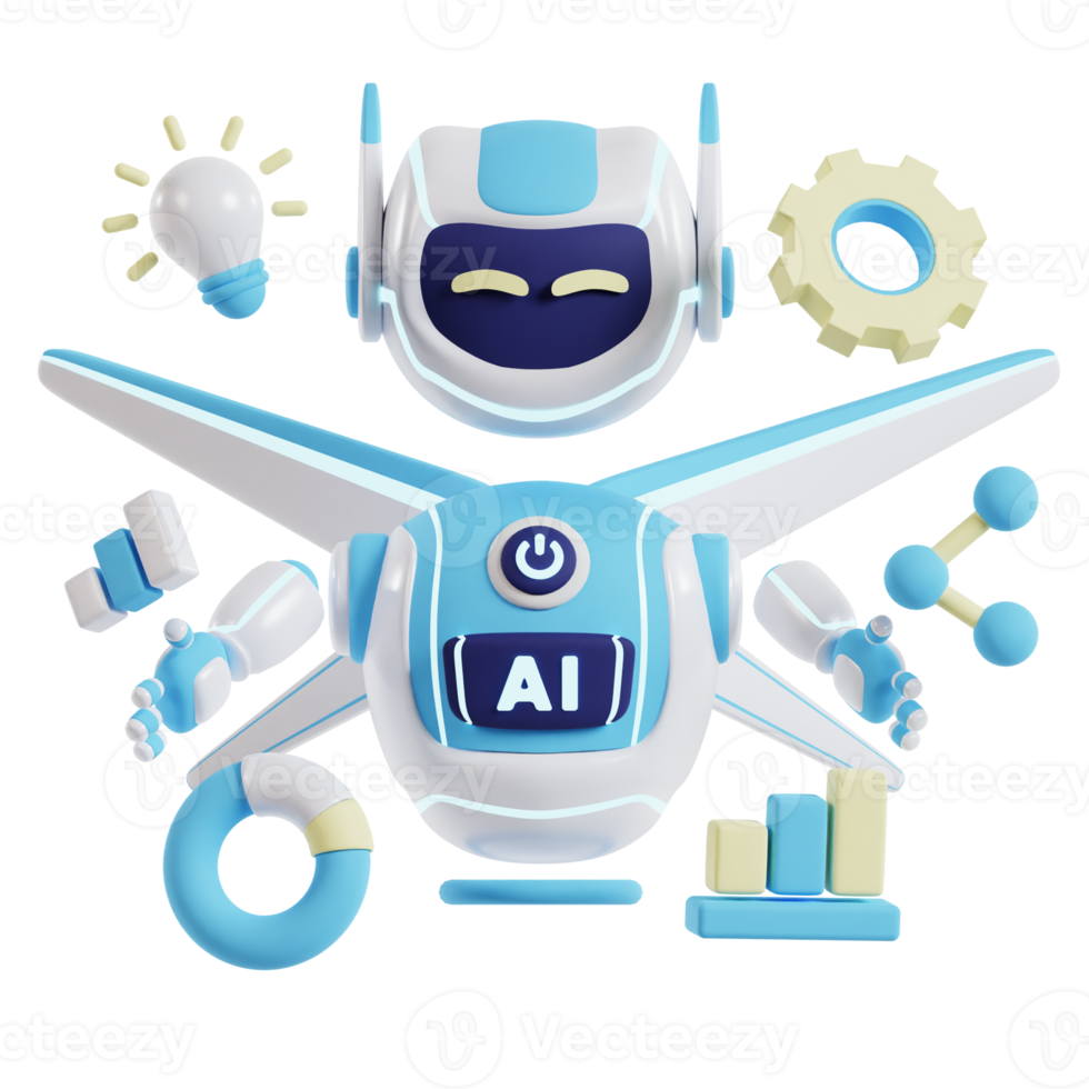 AI Business Analyst 3d artificial intelligence icon png