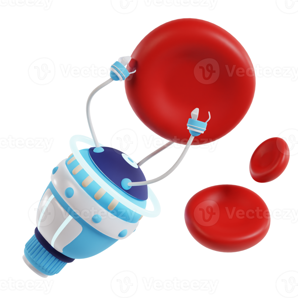 AI Nanobots robot medical diagnosis 3d artificial intelligence icon png