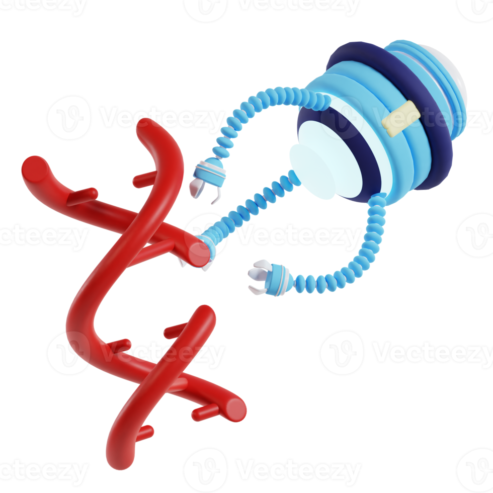AI Nanobots robots repair DNA 3d artificial intelligence icon png