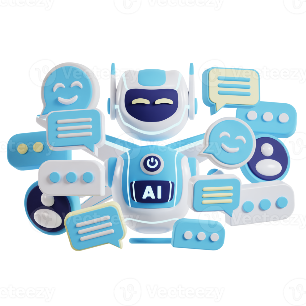 Chat bot Future AI 3d artificial intelligence icon png