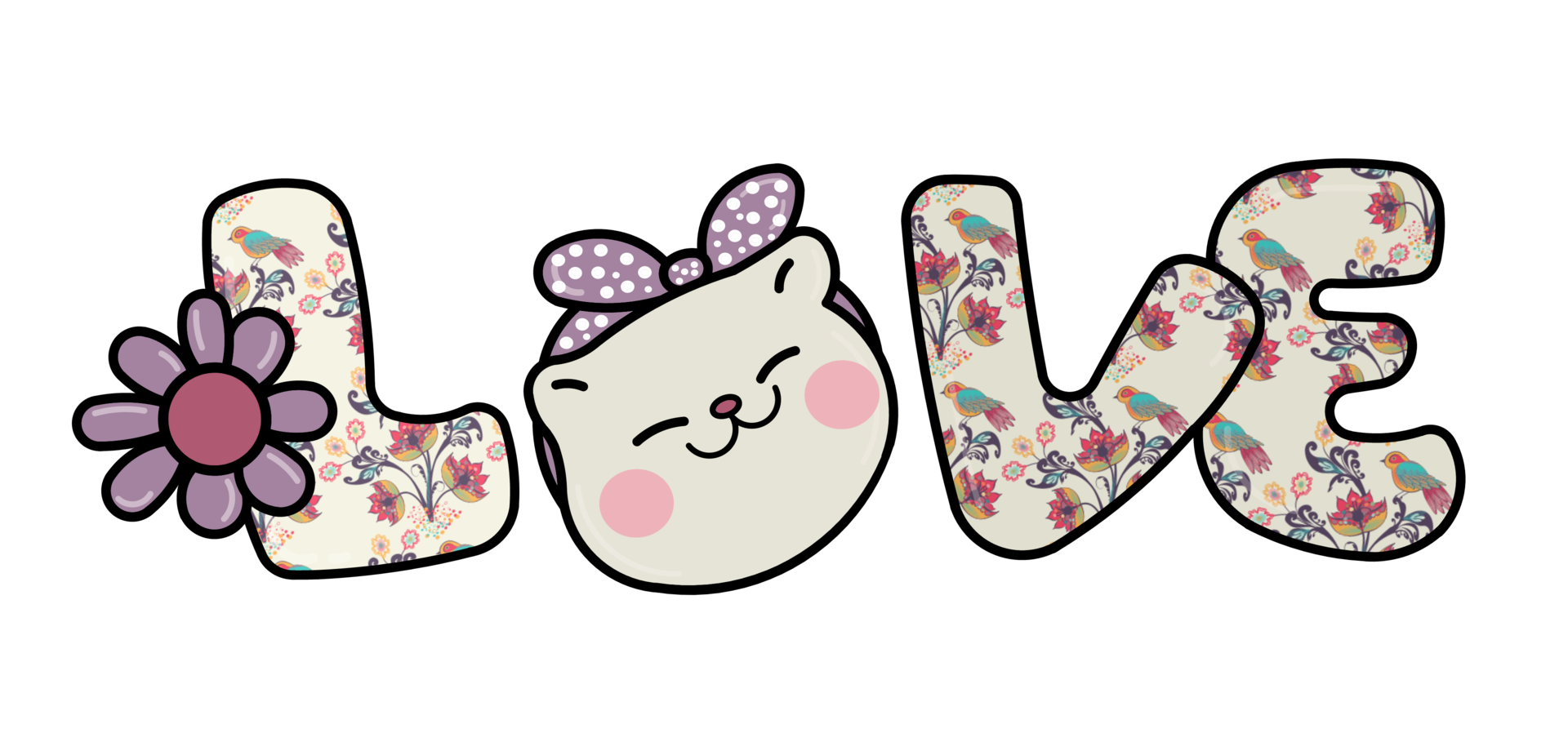 love cats flower cats Bow Headband png