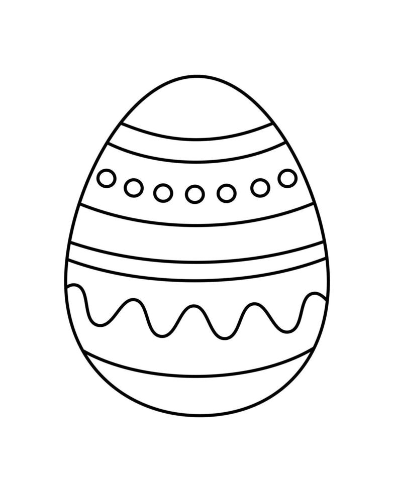 Black and White Easter Egg Coloring Page vector