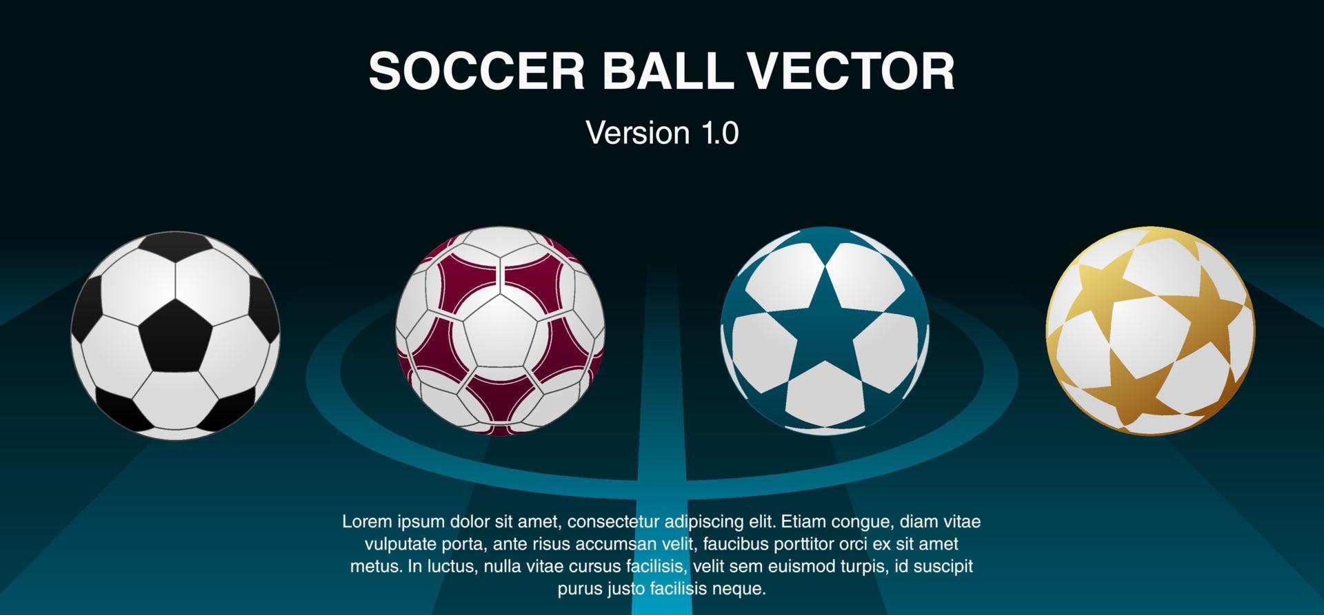 Soccer ball vector illustration with different pattern design