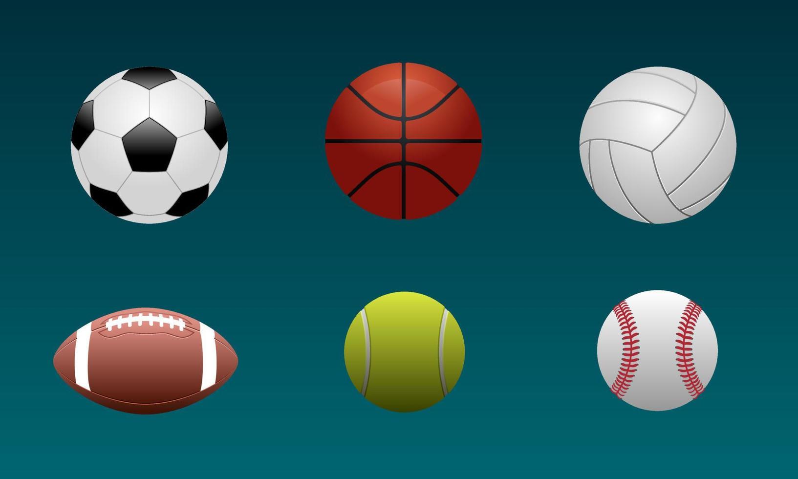 Various balls for sport equipment vector