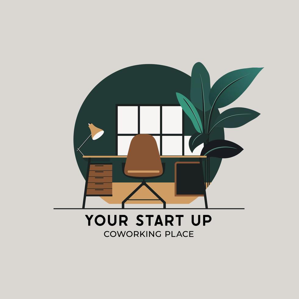 Coworking Space sign vector