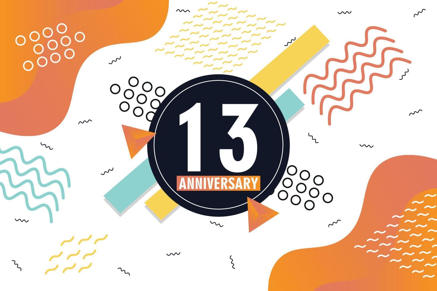 th anniversary celebration logotype with colorful abstract background design with geometrical shapes vector design