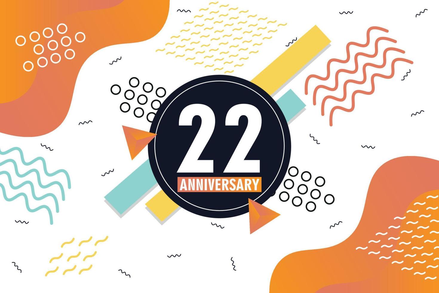 th anniversary celebration logotype with colorful abstract background design with geometrical shapes vector design