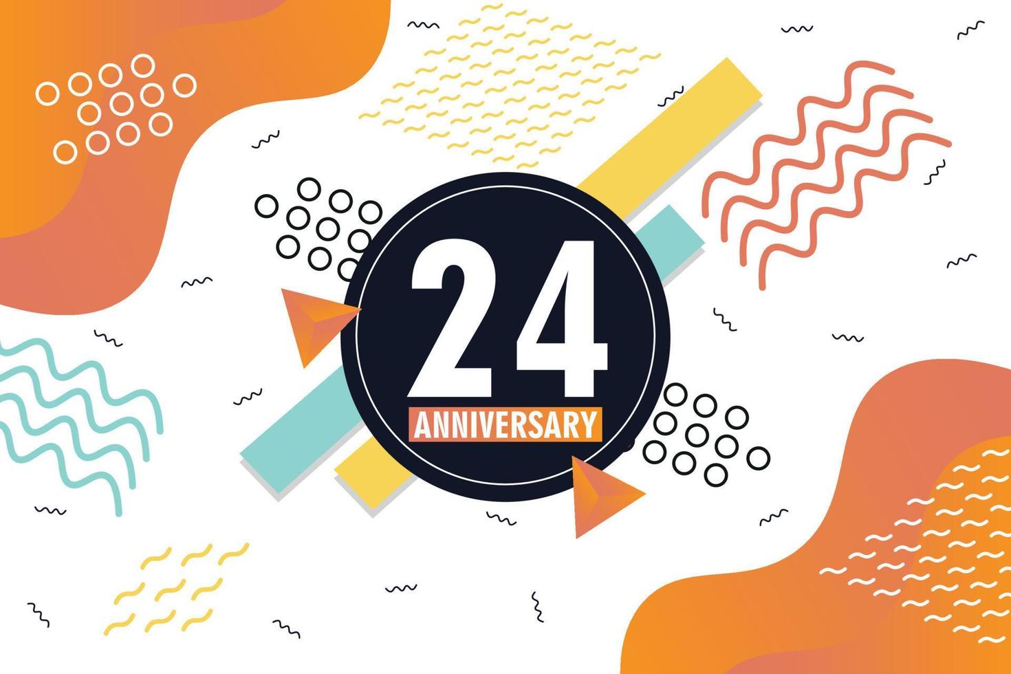 th anniversary celebration logotype with colorful abstract background design with geometrical shapes vector design