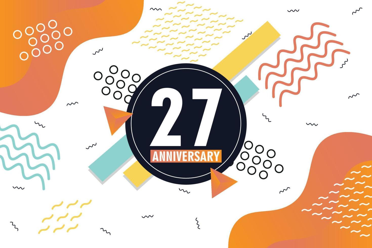 th anniversary celebration logotype with colorful abstract background design with geometrical shapes vector design