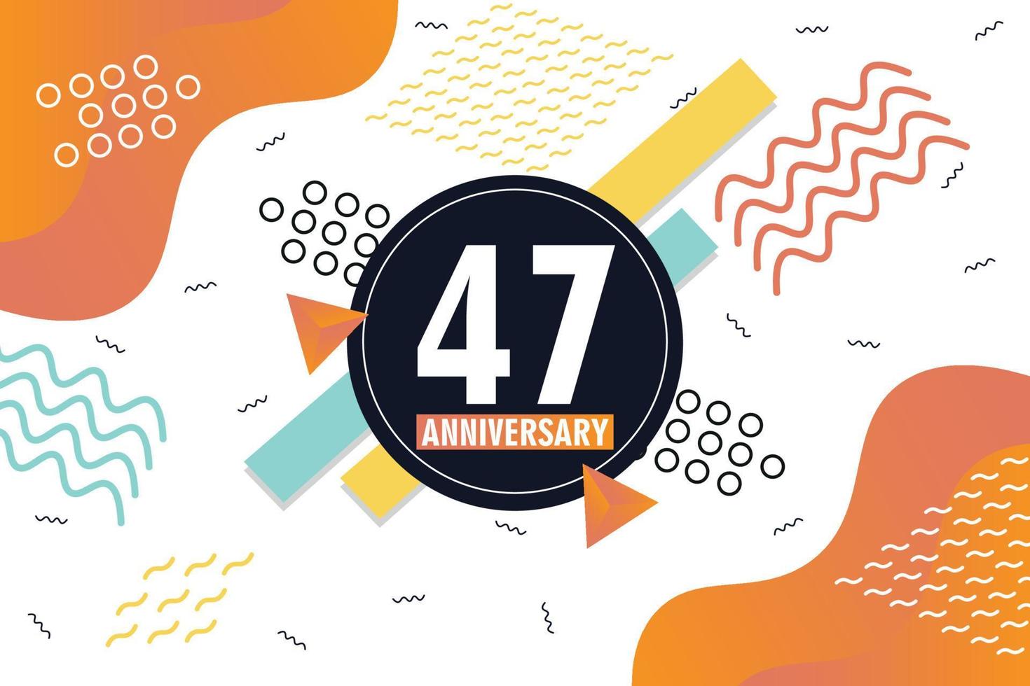 th anniversary celebration logotype with colorful abstract background design with geometrical shapes vector design