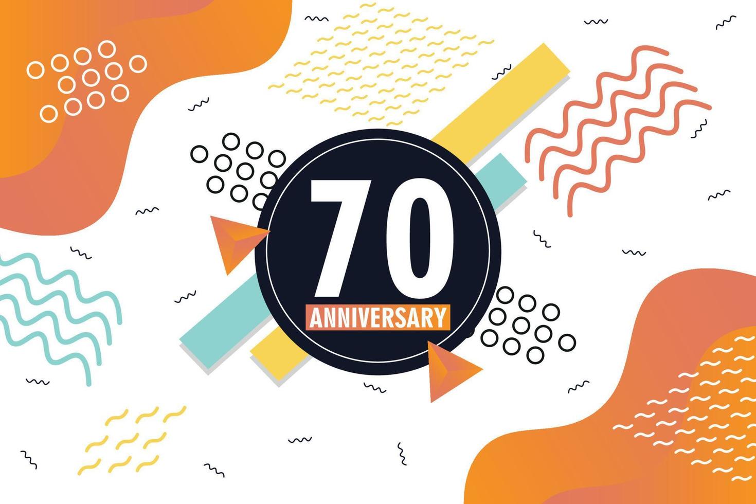 th anniversary celebration logotype with colorful abstract background design with geometrical shapes vector design