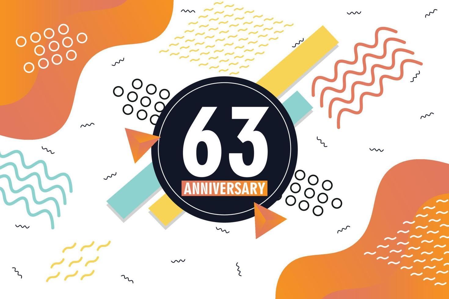 th anniversary celebration logotype with colorful abstract background design with geometrical shapes vector design