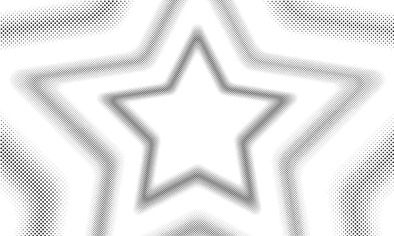 Halftone star shape border pattern background, dots texture vector