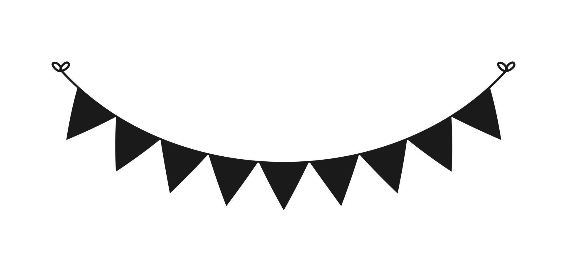 Blank banner, bunting garland silhouette templates for scrapbooking parties vector illustration