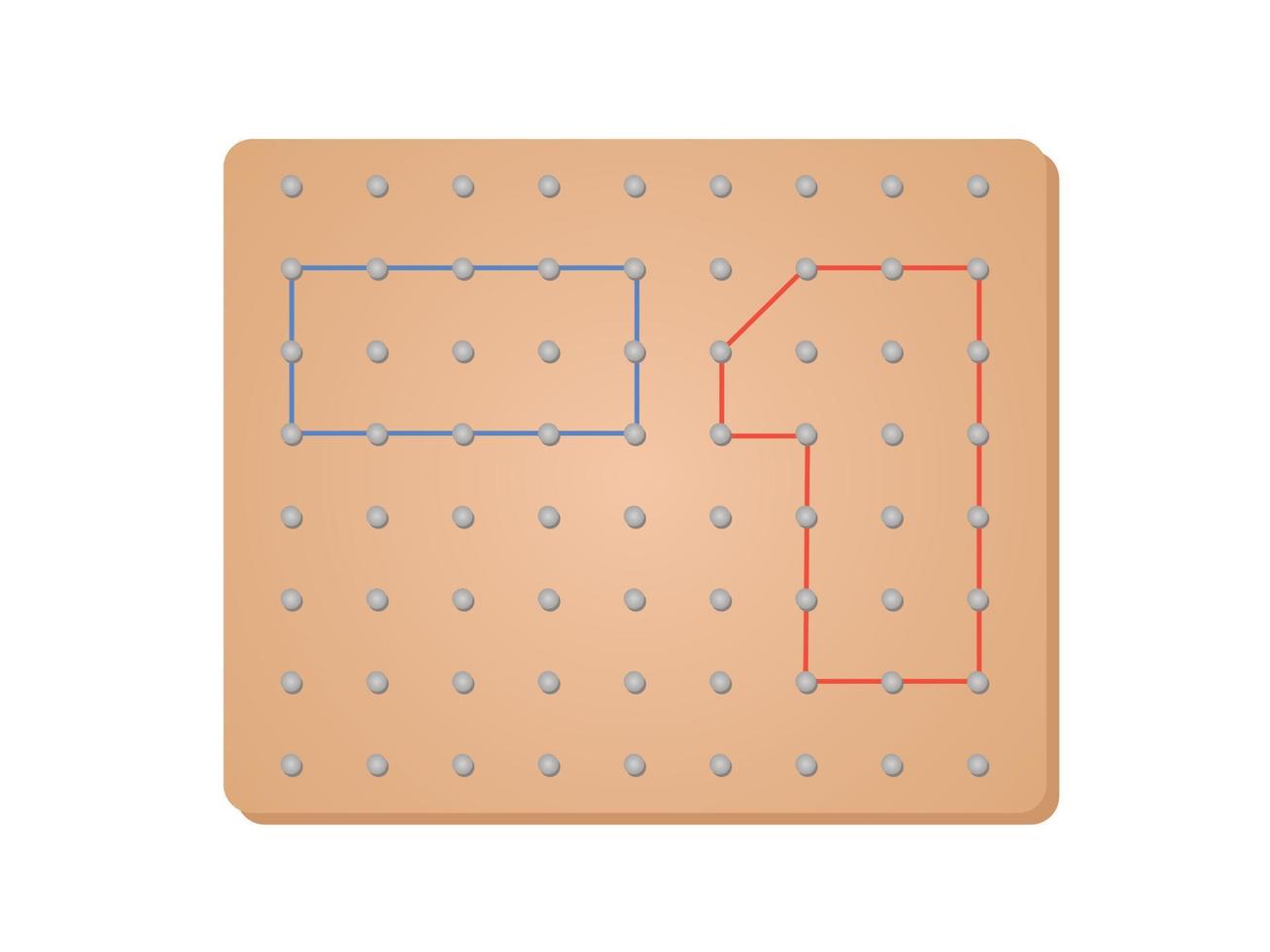 Geometry math board nails with rubber vector