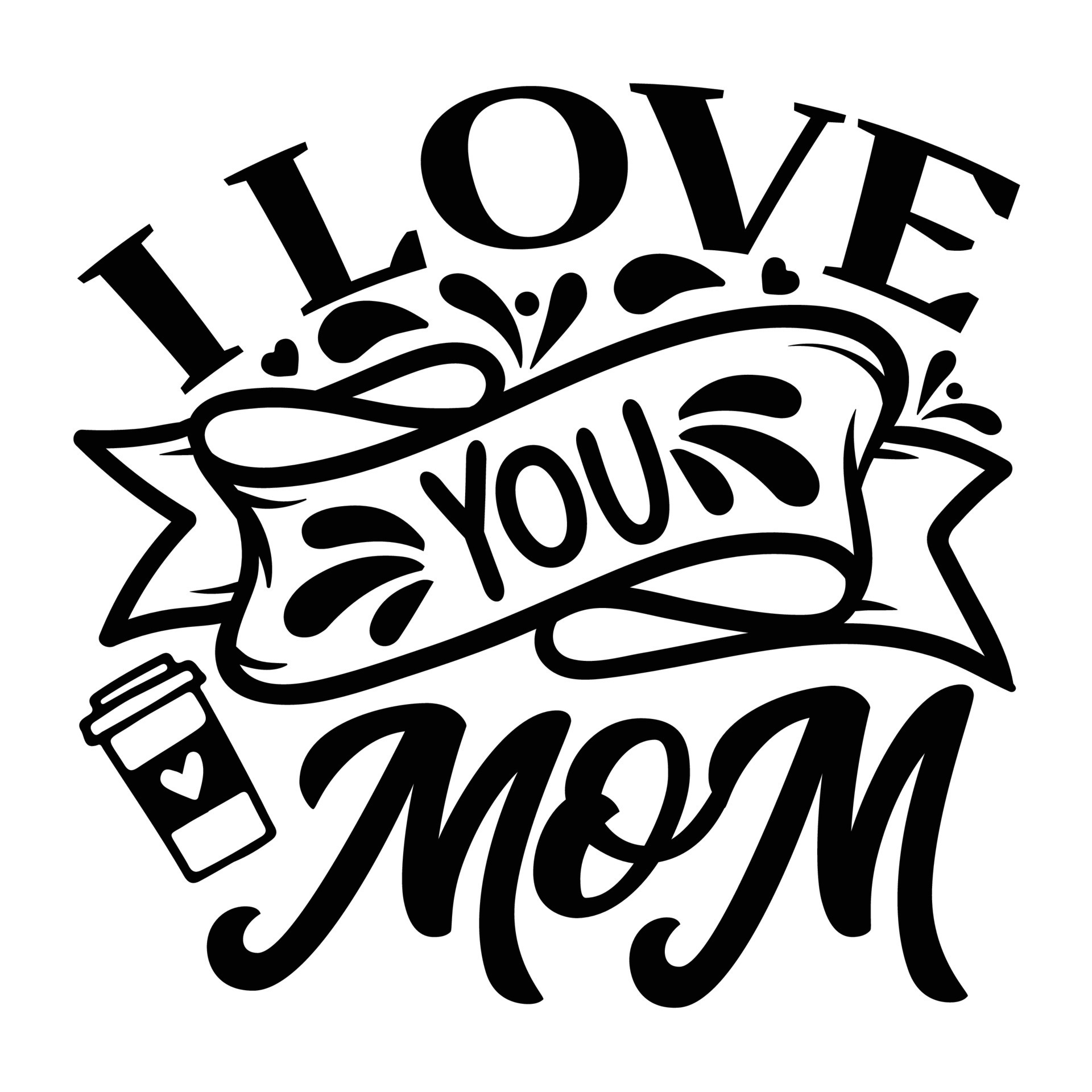Love you mom card. Hand drawn Mother's Day background. Ink illustration.  Modern brush calligraphy. Lettering Happy Mothers Day. Hand-drawn card with  heart. 21820714 Vector Art at Vecteezy