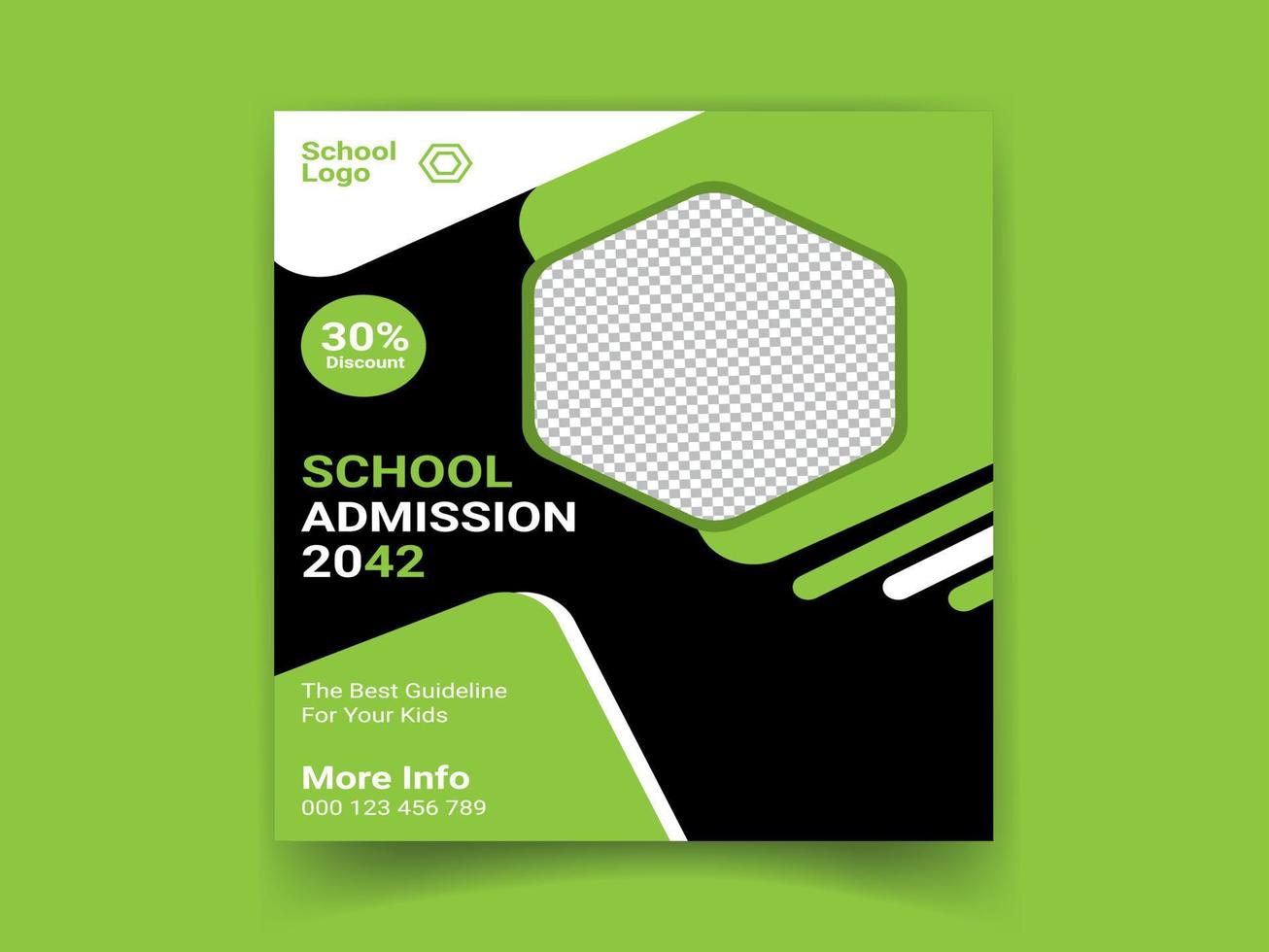 School admission flyer template design free vector