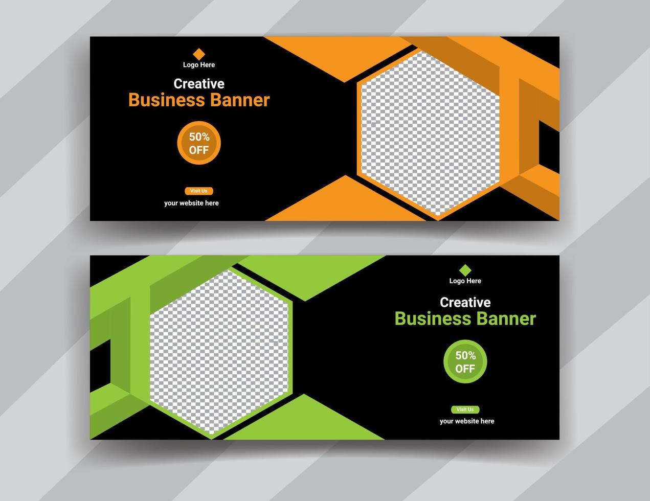 business web banner template design free vector