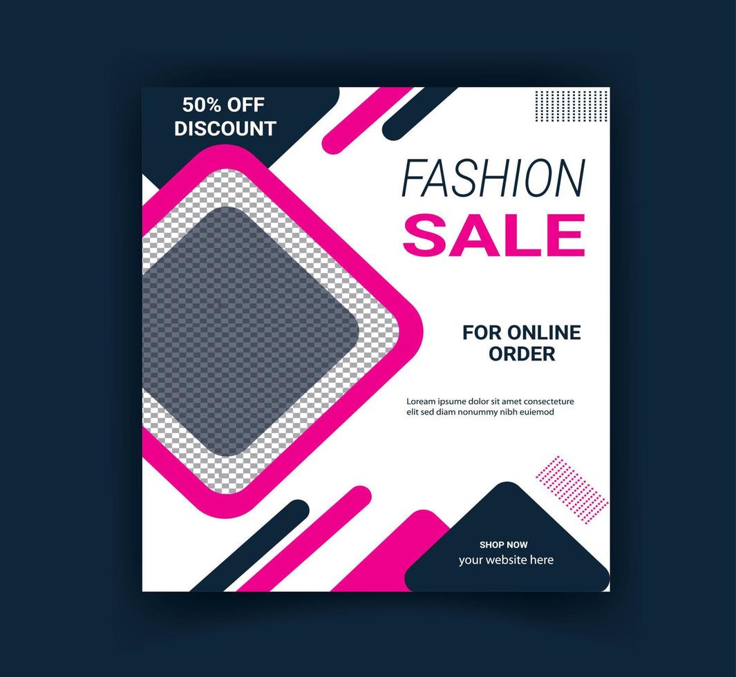 Fashion sale instagram post template design free vector