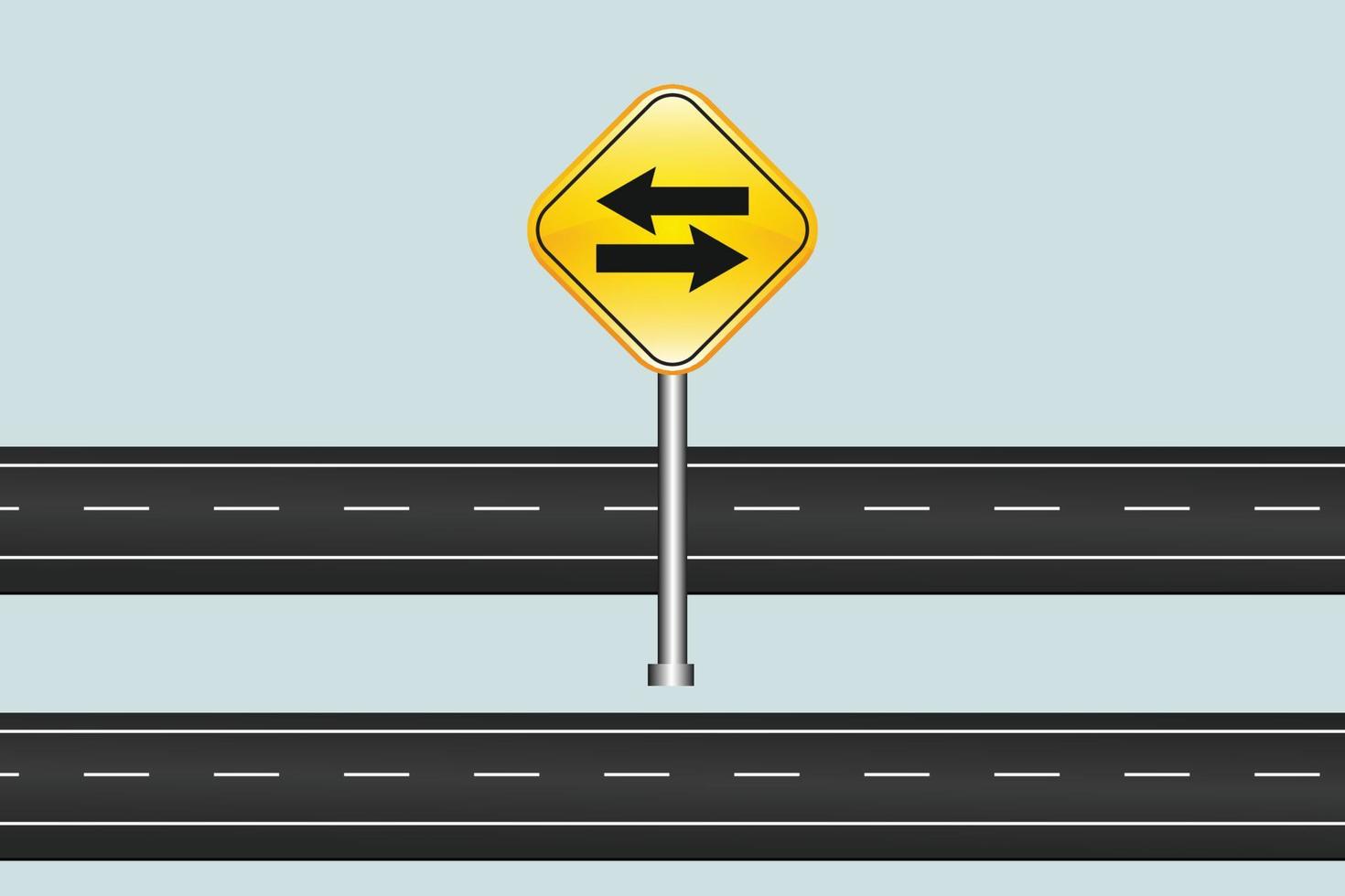 Vector tow way road vectors sing
