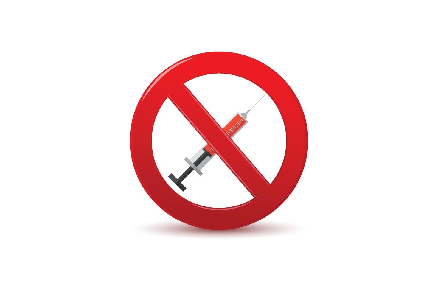 no syringe sign vector icon on white background