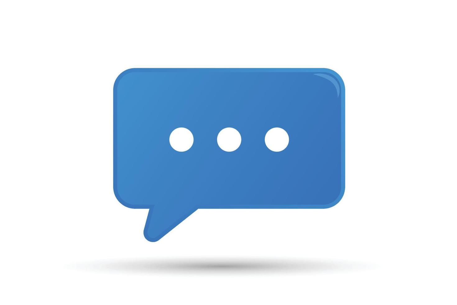 Vector chat message blue speech bubble icon notification button talk dialog symbol