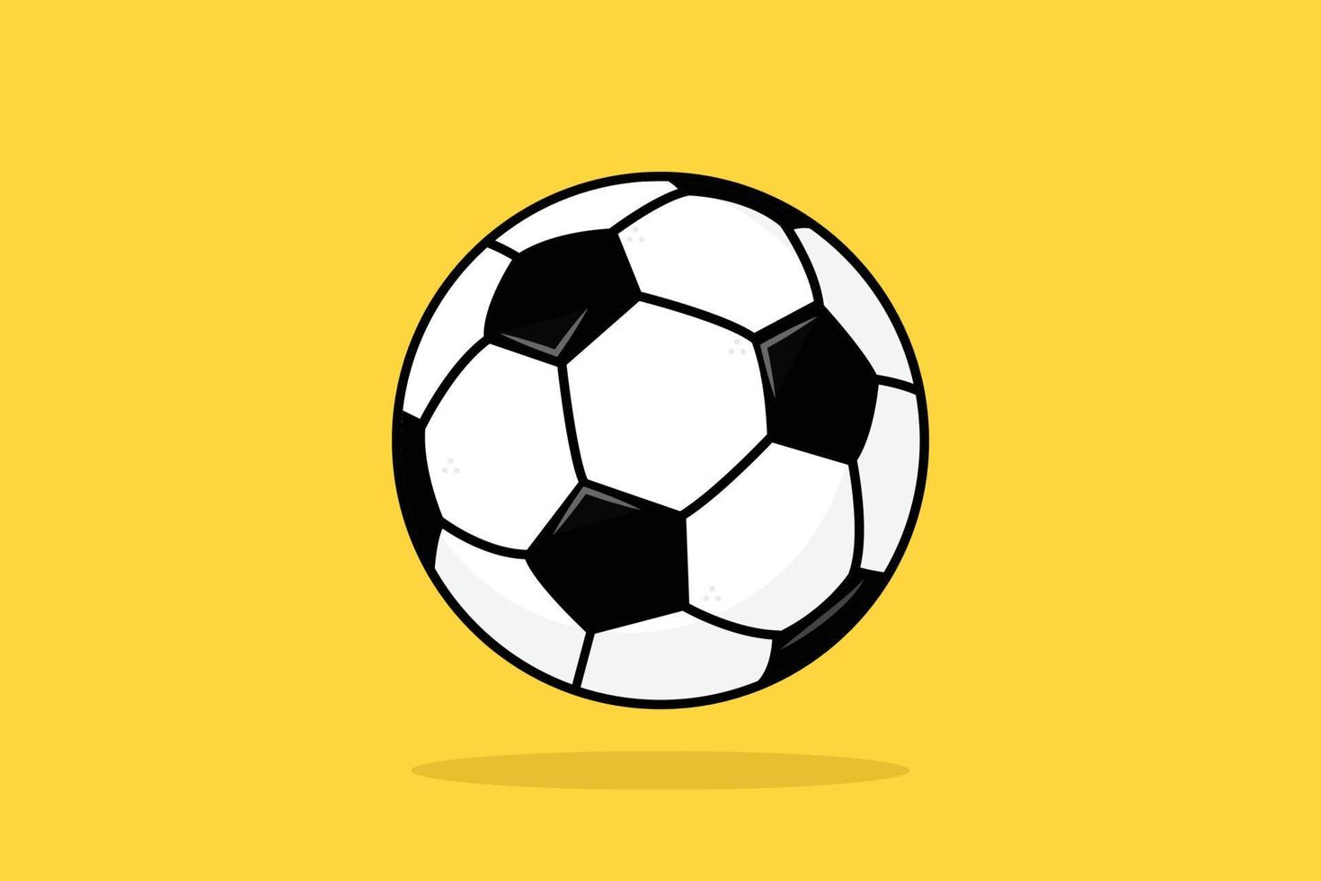 Football ball cartoon soccer ball isolated on yellow background vector illustration