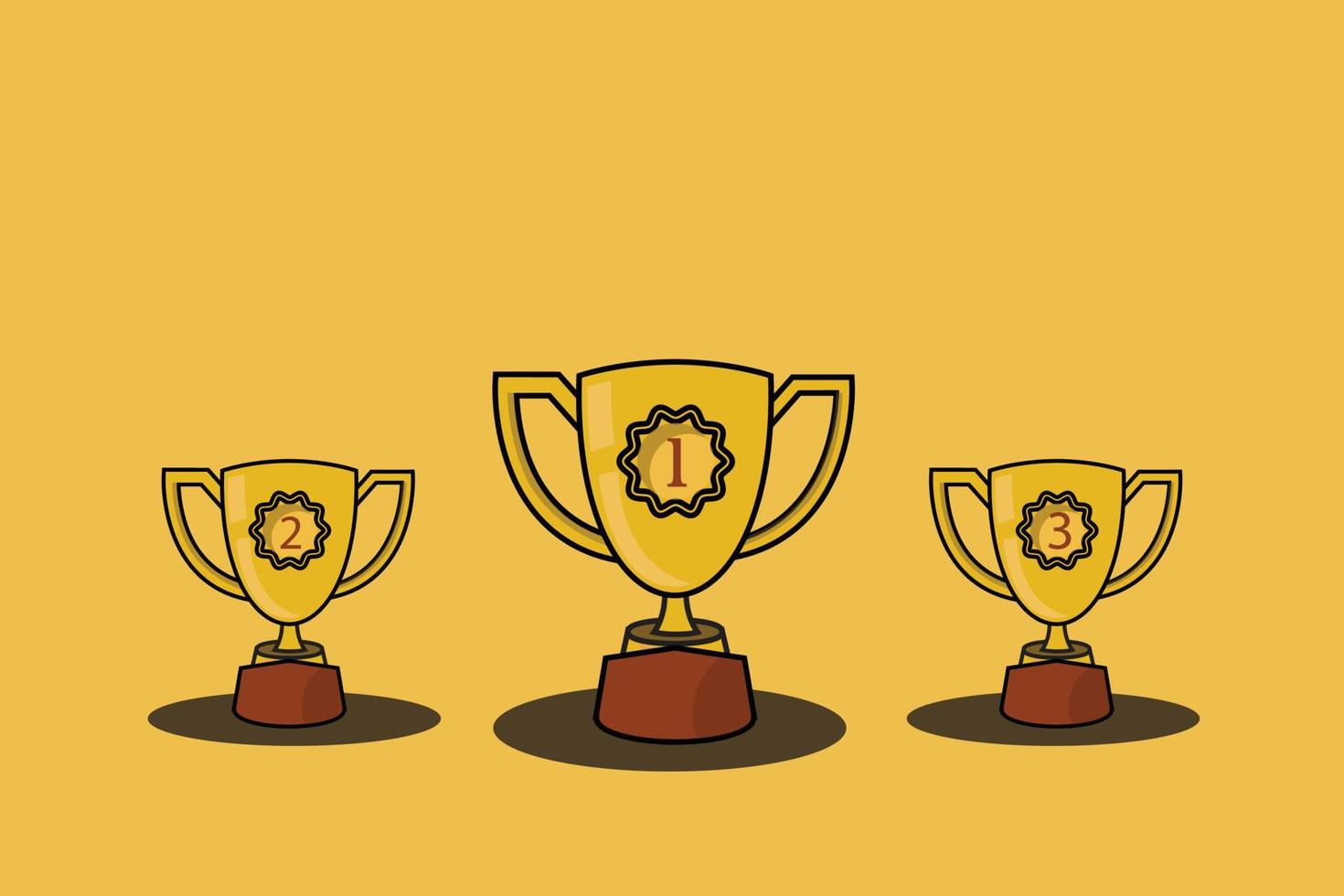 A pedestal with a gold cup in the first place. vector