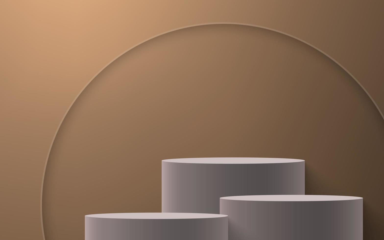 3d realistic podium or pedestal on gold background vector