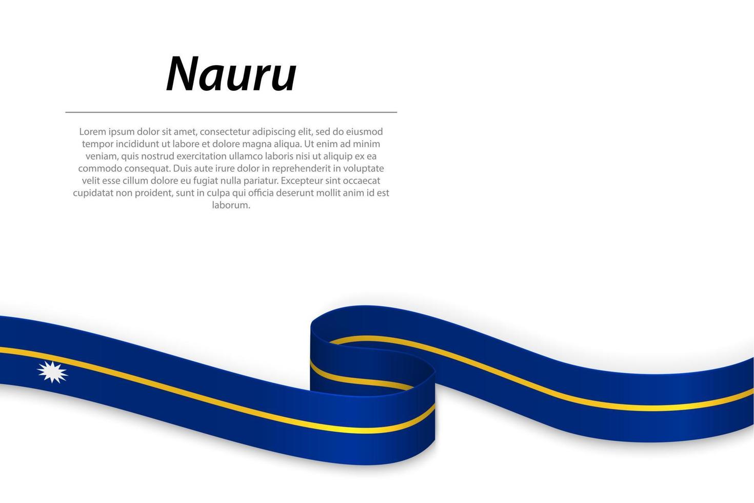 cinta ondeante o pancarta con la bandera de nauru vector