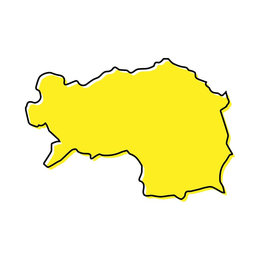 Simple outline map of Styria is a state of Austria. vector
