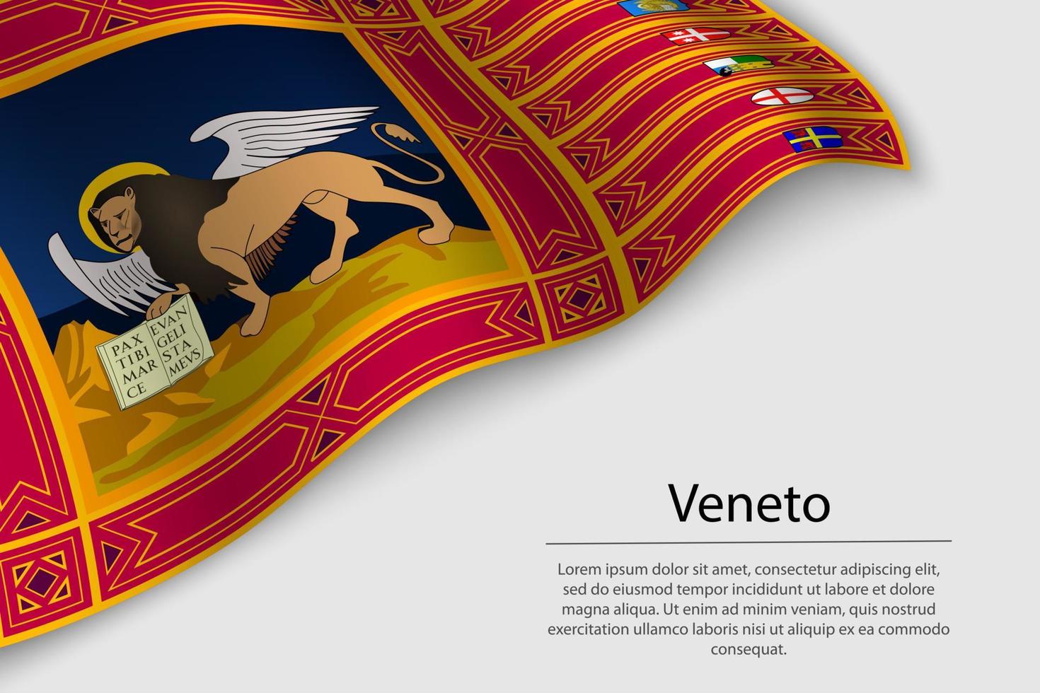 ola bandera de Veneto es un región de Italia. vector